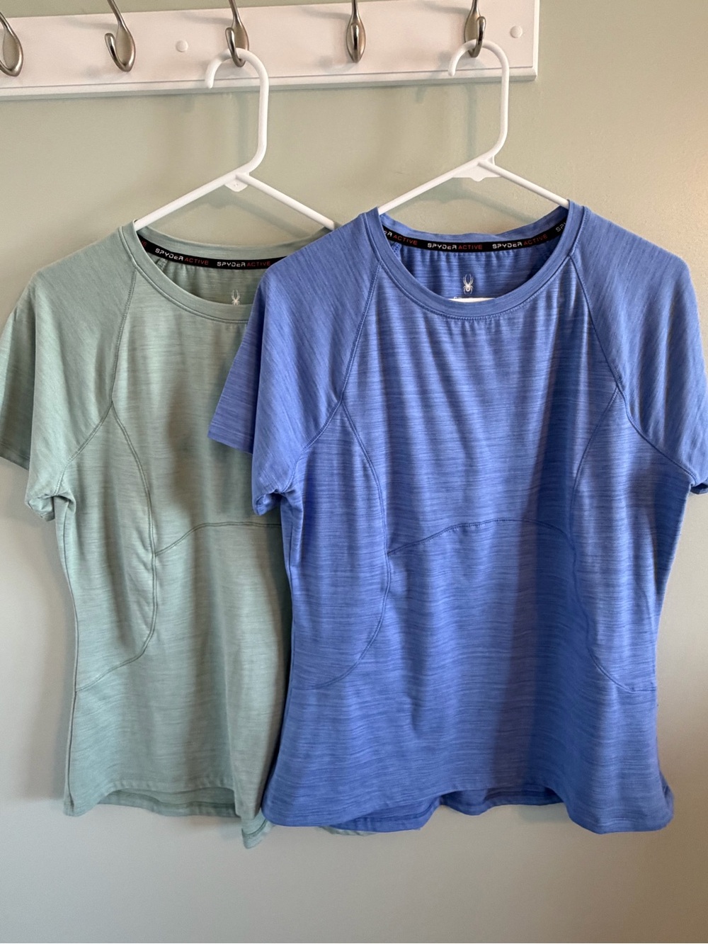 Spyder Short-Sleeve Tees — Blue & Light Green